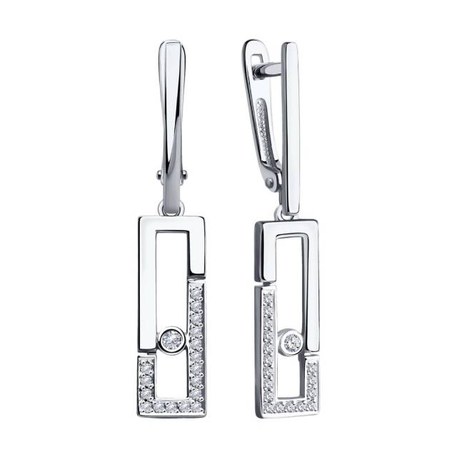 Серьги из белого золота с бриллиантами (042895)