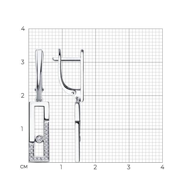 Серьги из белого золота с бриллиантами (042895)