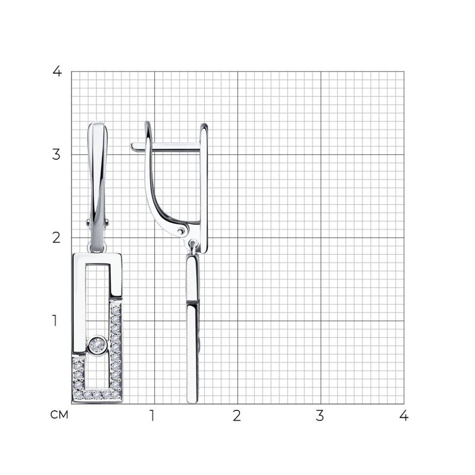 Серьги из белого золота с бриллиантами (042895)