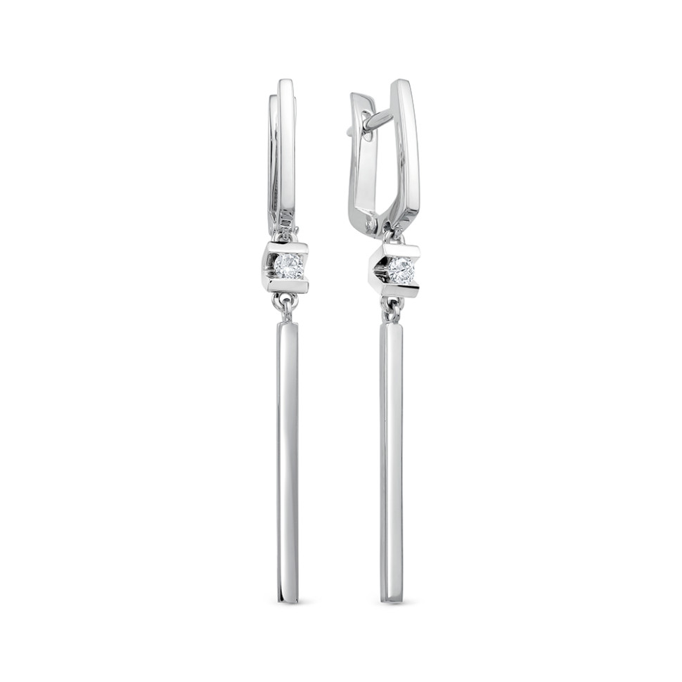 Серьги из белого золота с бриллиантами (043041)