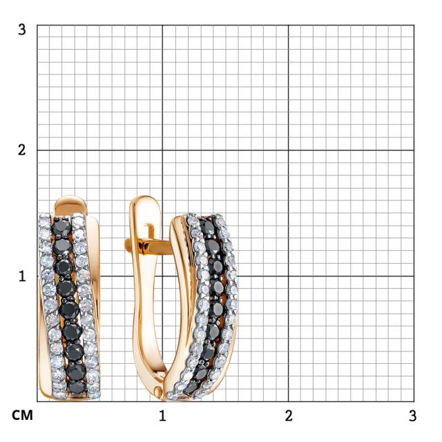 Серьги из красного золота с бриллиантами (053867)