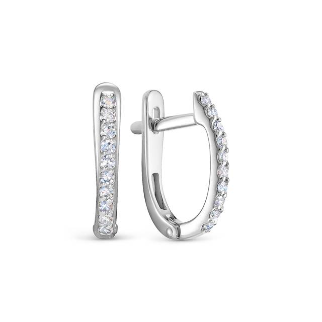 Серьги из белого золота с бриллиантами (053973)