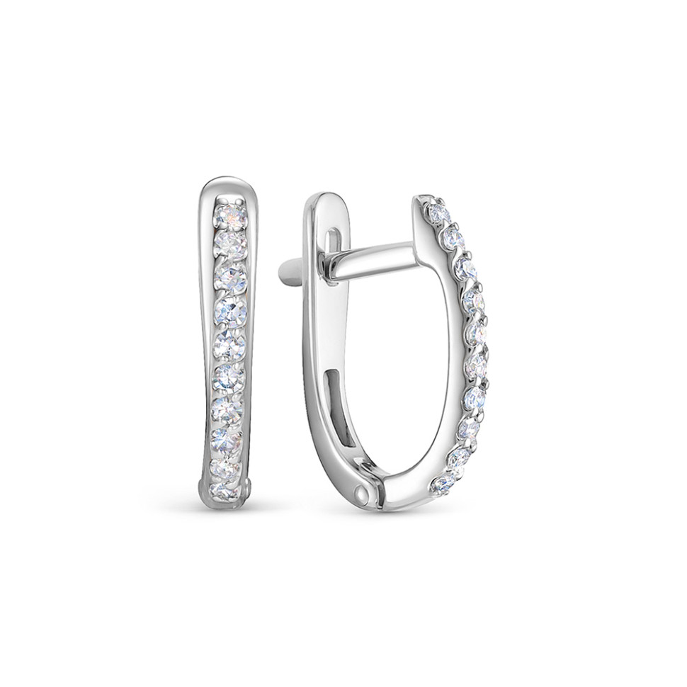 Серьги из белого золота с бриллиантами (053973)