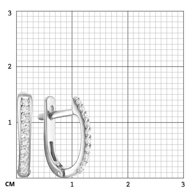 Серьги из белого золота с бриллиантами (053973)