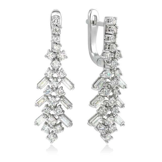 Серьги из белого золота с бриллиантами (052328)