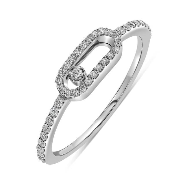 Кольцо из белого золота с бриллиантами (061584)