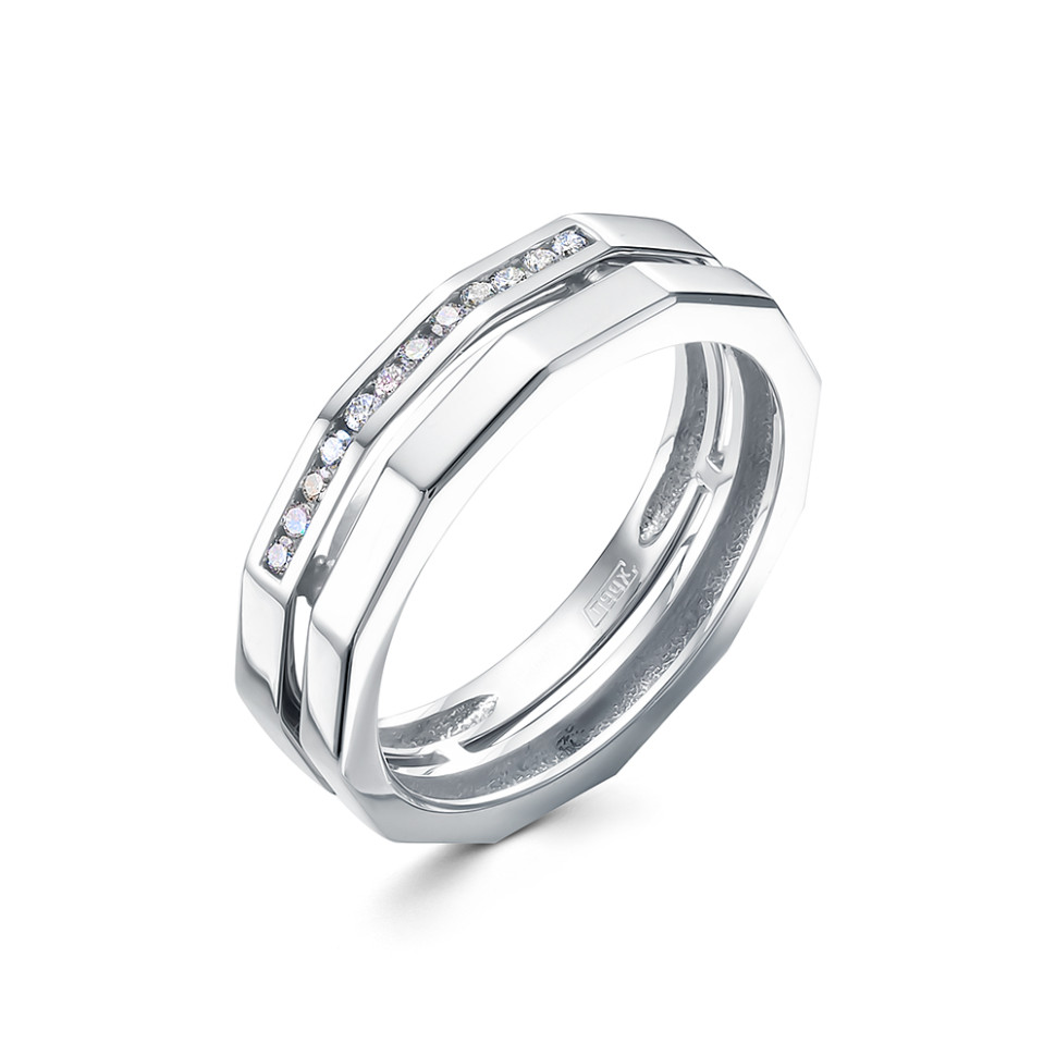 Кольцо из белого золота с бриллиантами (047498)