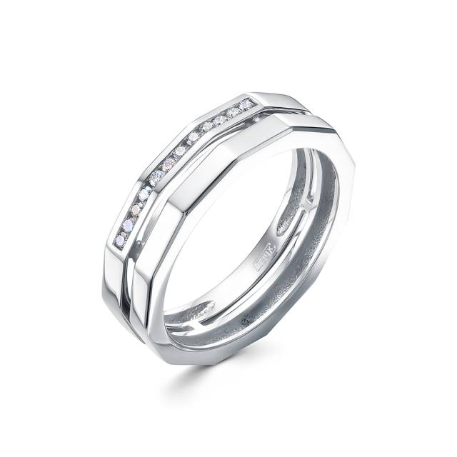 Кольцо из белого золота с бриллиантами (047498)