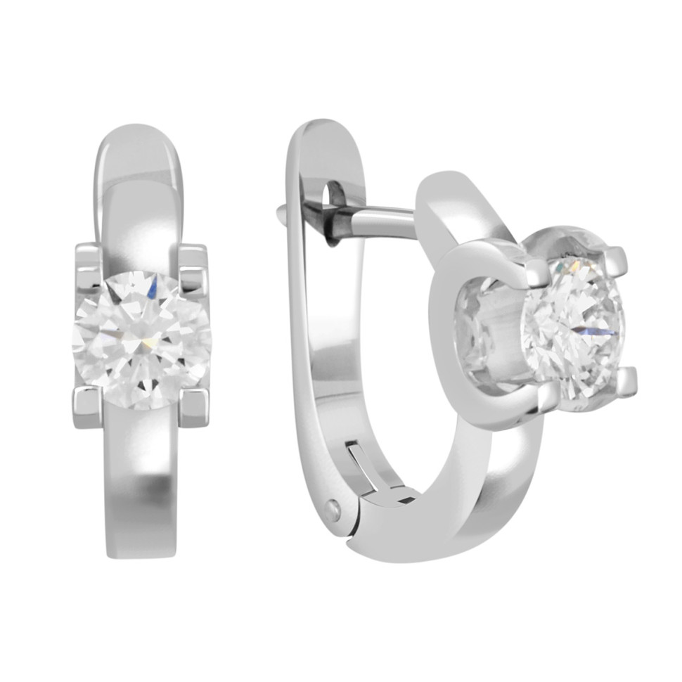 Серьги из белого золота с бриллиантами (049581)