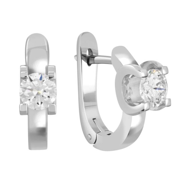 Серьги из белого золота с бриллиантами (049581)