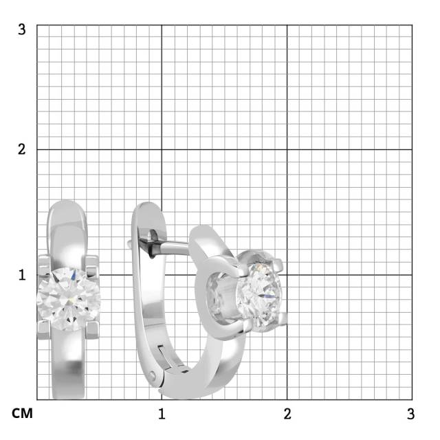 Серьги из белого золота с бриллиантами (049581)