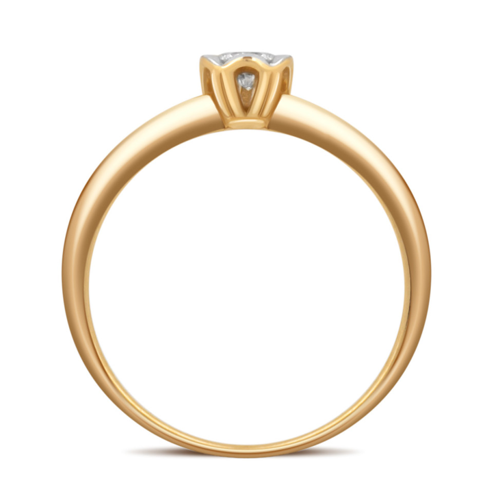 Помолвочное кольцо из жёлтого золота с бриллиантом (038996)