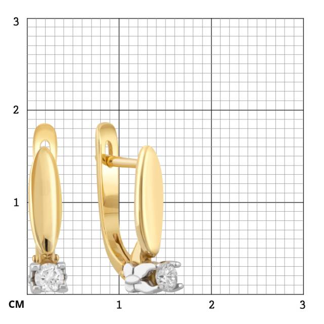 Серьги из комбинированного золота с бриллиантами (025770)