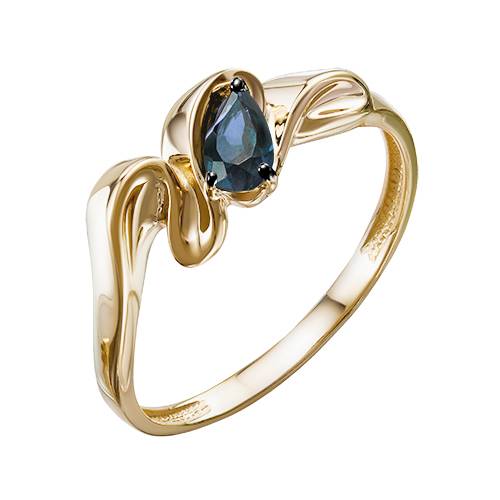 Кольцо из красного золота с топазом (040695)