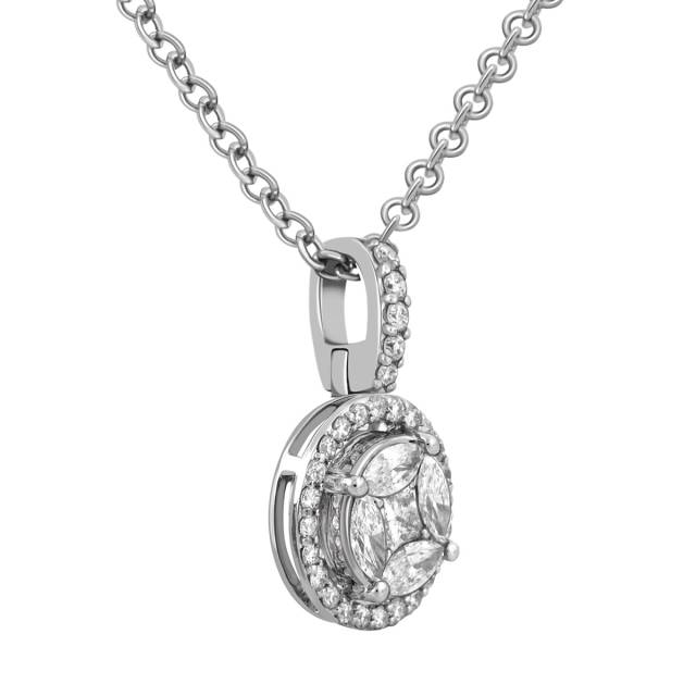 Кулон из белого золота с бриллиантами (041096)