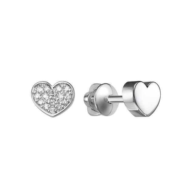 Серьги пусеты из платины с бриллиантами (058039)