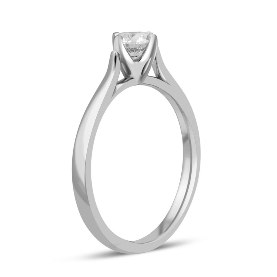 Помолвочное  кольцо из платины с бриллиантом (027732)