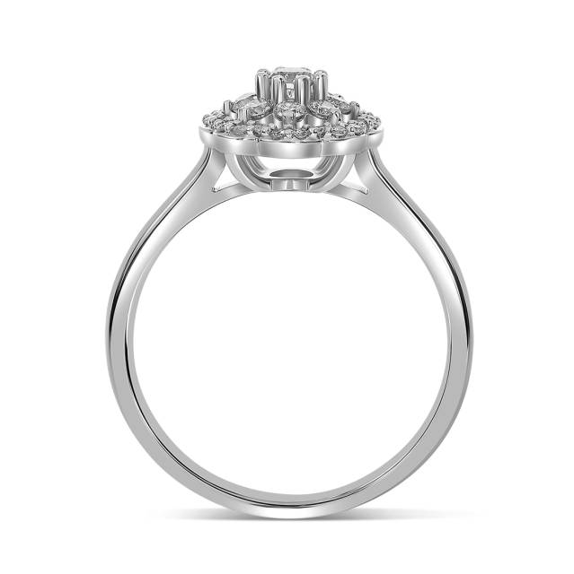 Кольцо из белого золота с бриллиантами  (059974)