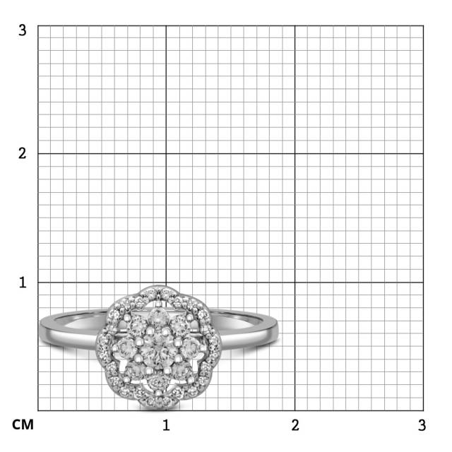 Кольцо из белого золота с бриллиантами  (059974)