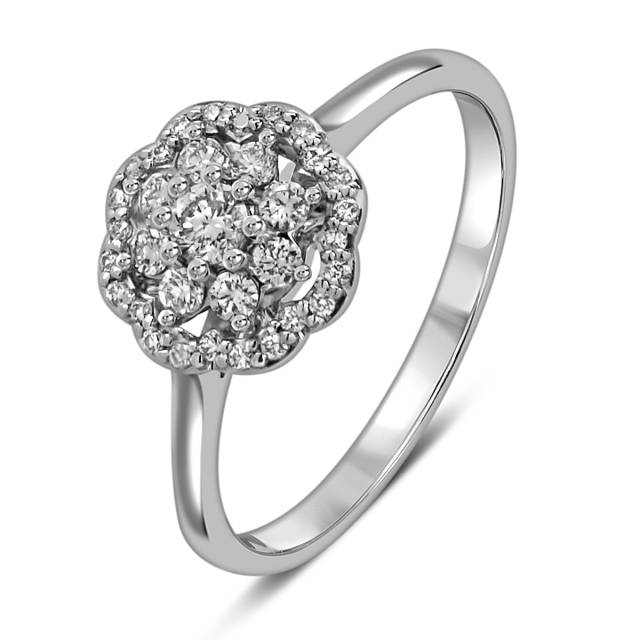 Кольцо из белого золота с бриллиантами  (059974)