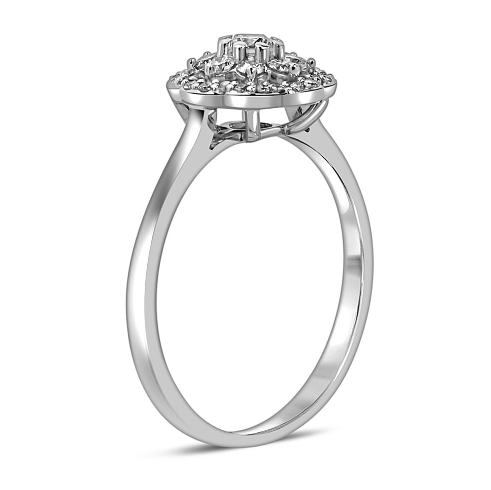 Кольцо из белого золота с бриллиантами  (059974)