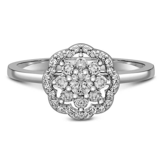 Кольцо из белого золота с бриллиантами  (059974)