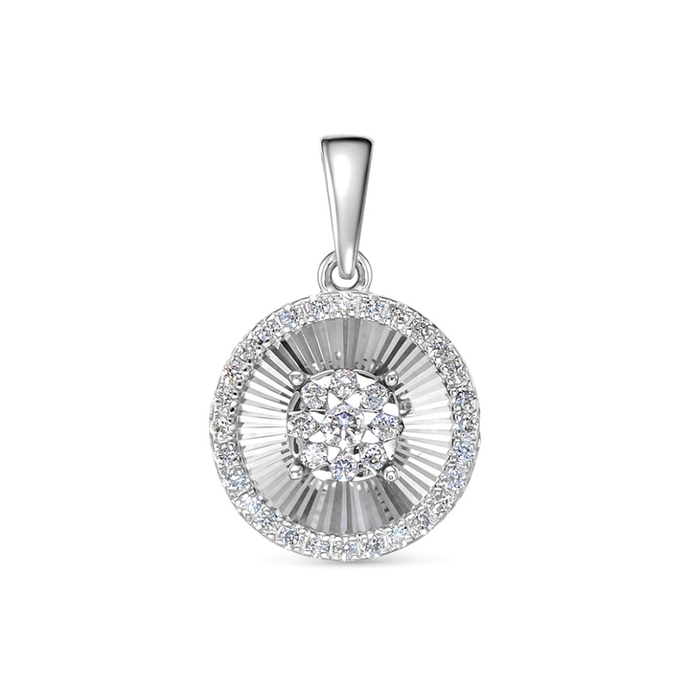 Кулон из белого золота с бриллиантами (060414)