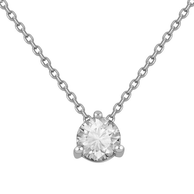 Колье из белого золота с бриллиантом (048914)