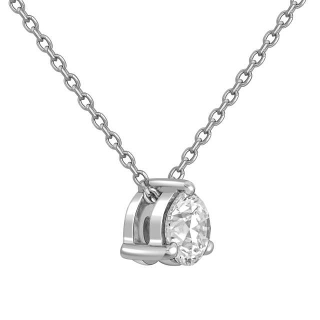 Колье из белого золота с бриллиантом (048914)