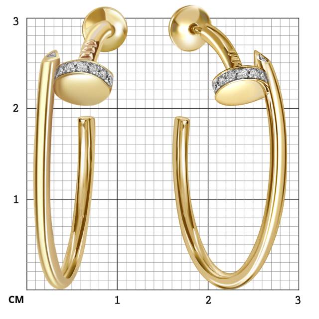 Серьги из жёлтого золота с бриллиантами (059374)