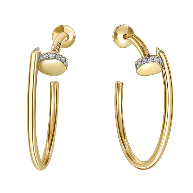 Серьги из жёлтого золота с бриллиантами (059374)