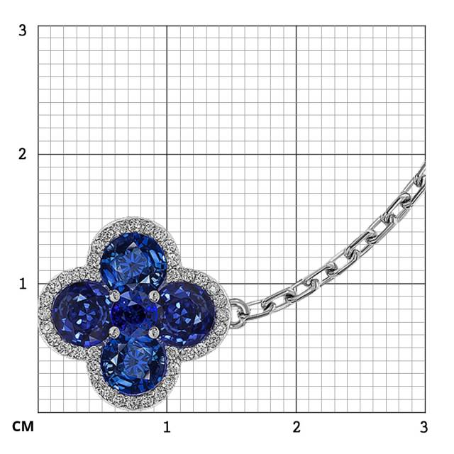 Браслет из белого золота с бриллиантами и сапфирами (055550)