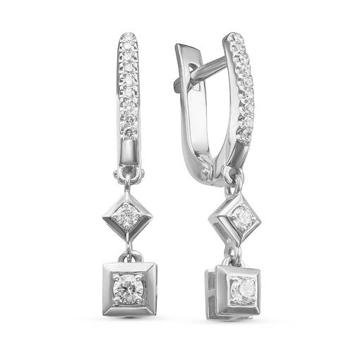 Серьги из белого золота с бриллиантами (043030)