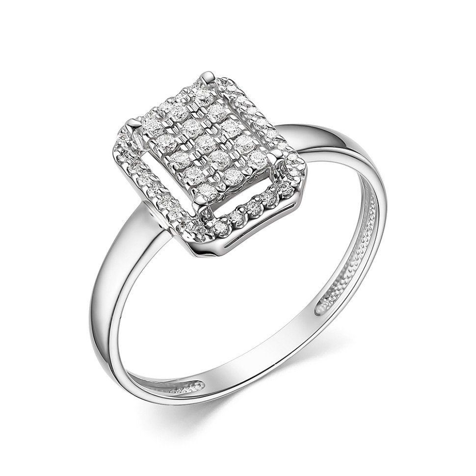 Кольцо из белого золота с бриллиантами (055771)