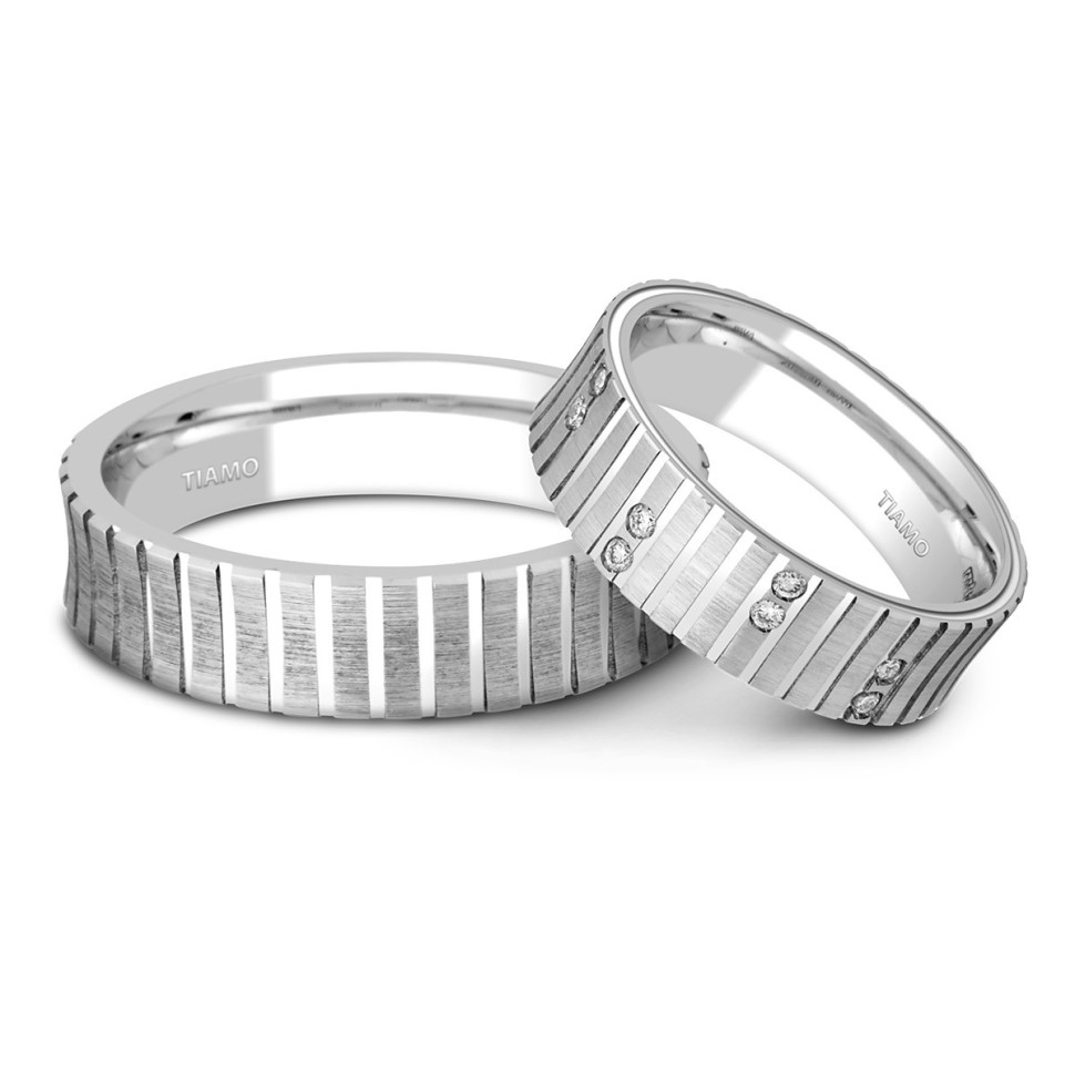 Обручальное кольцо из белого золота TIAMO (000109)