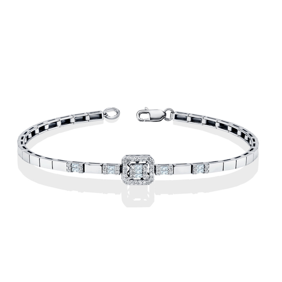 Браслет из белого золота с бриллиантами (060893)