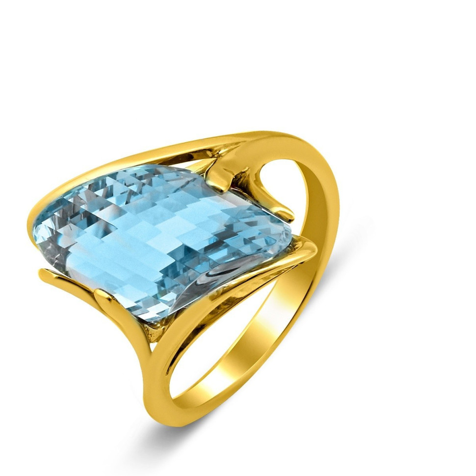 Кольцо из желтого золота с топазом (028037)