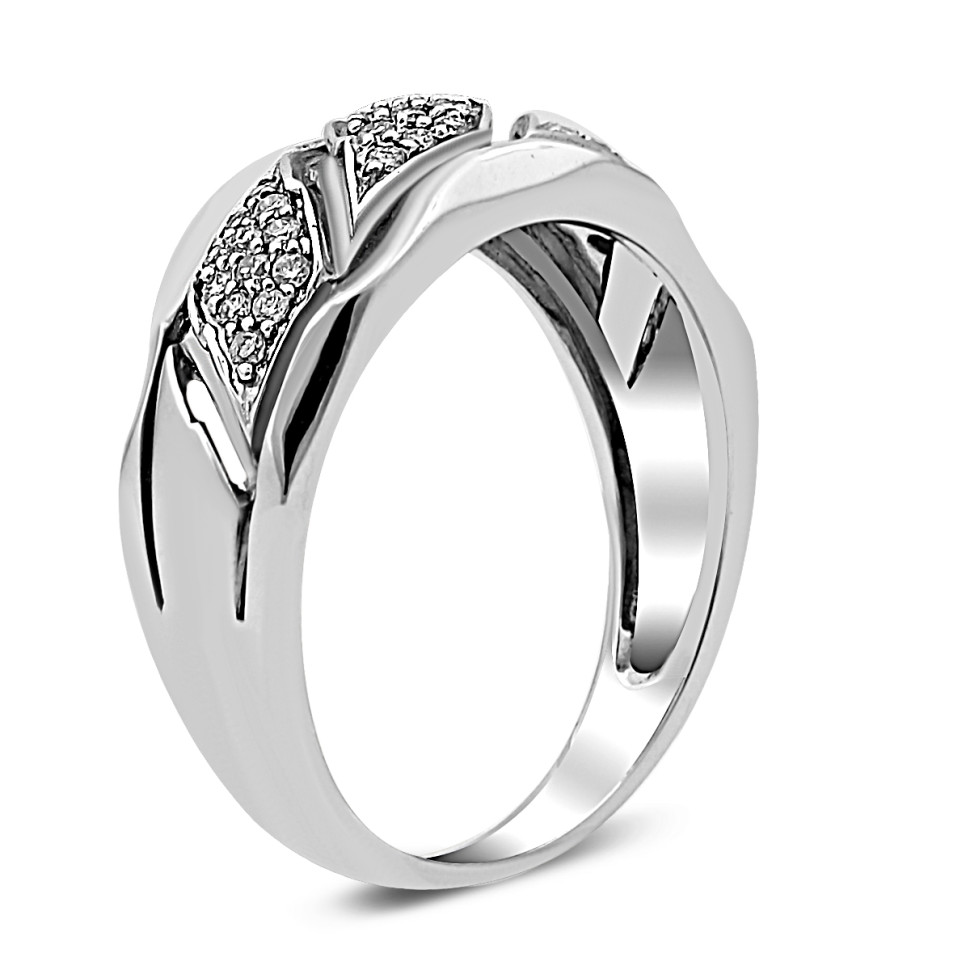Кольцо из белого золота с бриллиантами (018120)