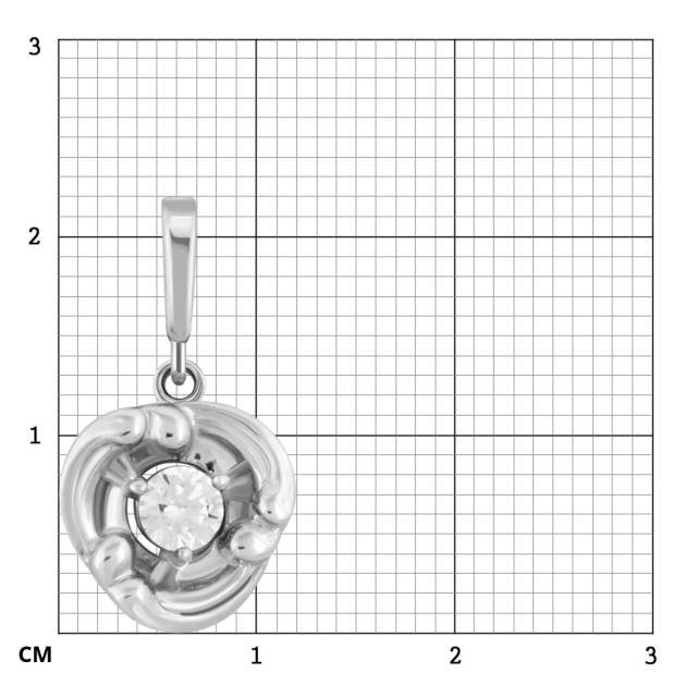 Кулон из белого золота с бриллиантом (042752)