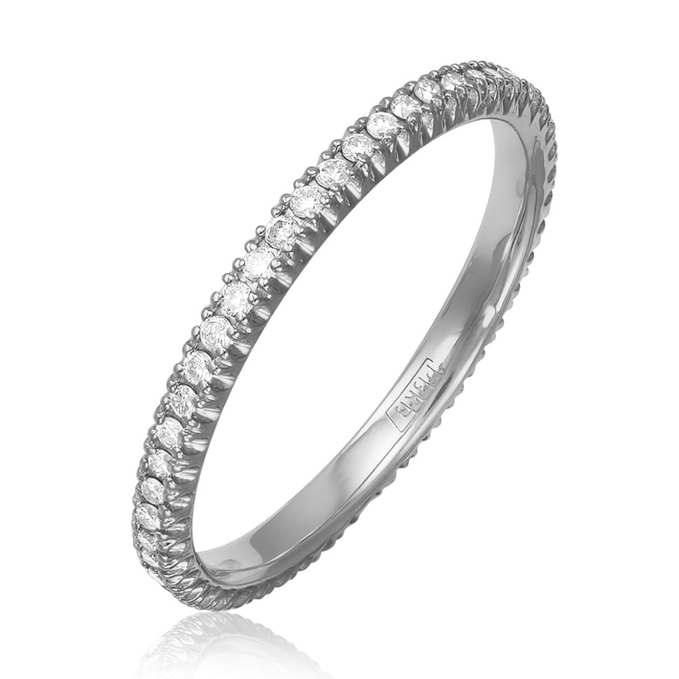 Кольцо из белого золота с бриллиантами (053110)