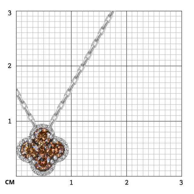 Колье из белого золота с коньячными бриллиантами (060549)