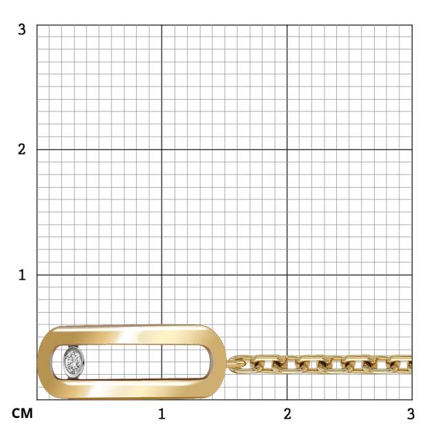 Браслет из жёлтого золота с бриллиантами (061567)