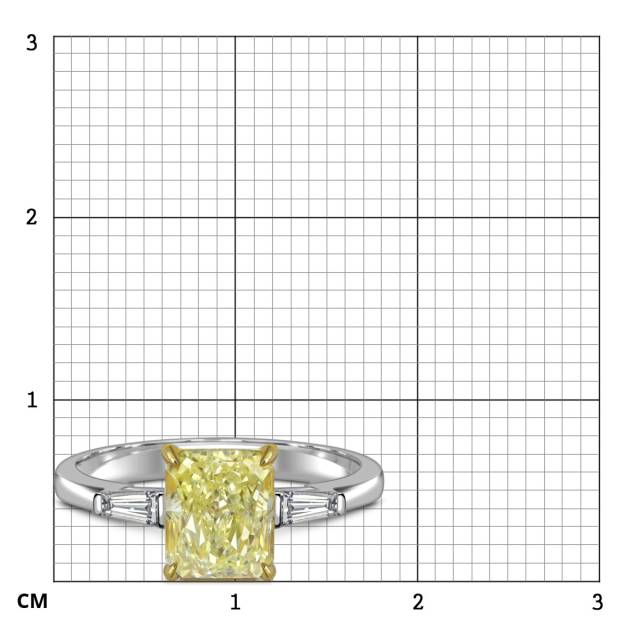 Помолвочное кольцо из белого золота с  жёлтым бриллиантом (059683)
