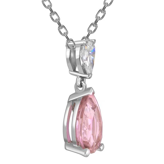 Колье из белого золота с бриллиантом и турмалином (059701)