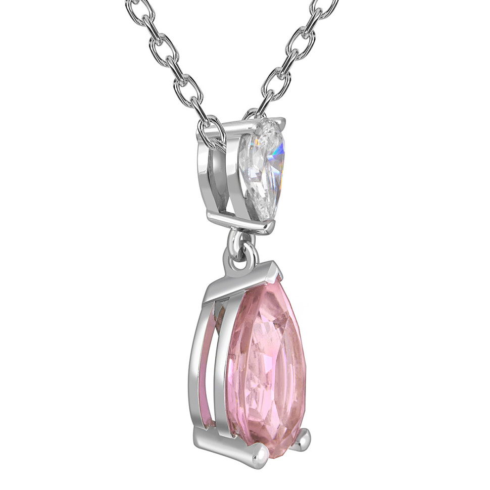 Колье из белого золота с бриллиантом и турмалином (059701)