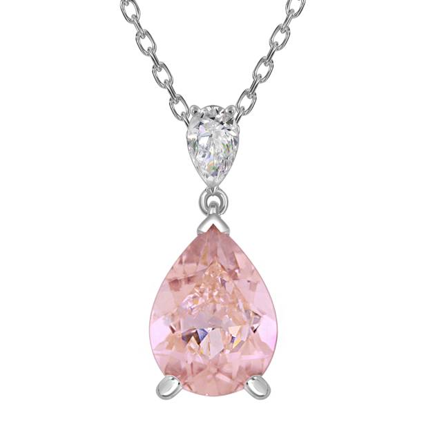 Колье из белого золота с бриллиантом и турмалином (059701)