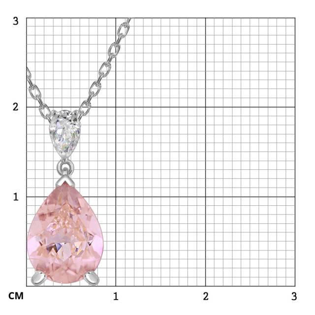 Колье из белого золота с бриллиантом и турмалином (059701)