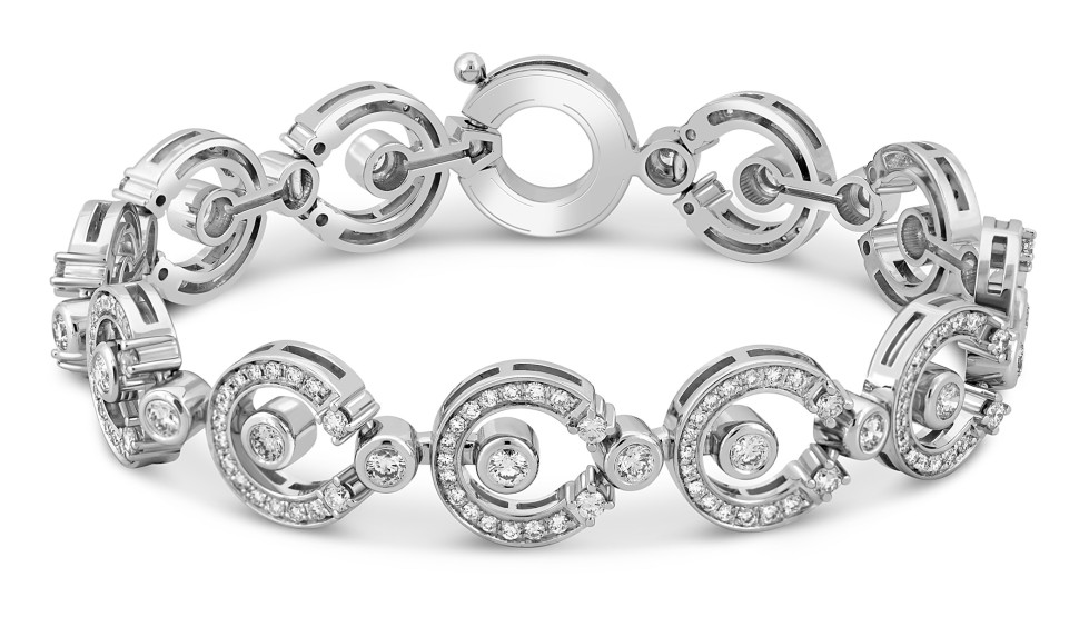 Браслет из белого золота с бриллиантами (047986)