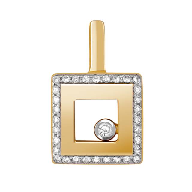 Кулон из жёлтого золота с бриллиантами (043015)