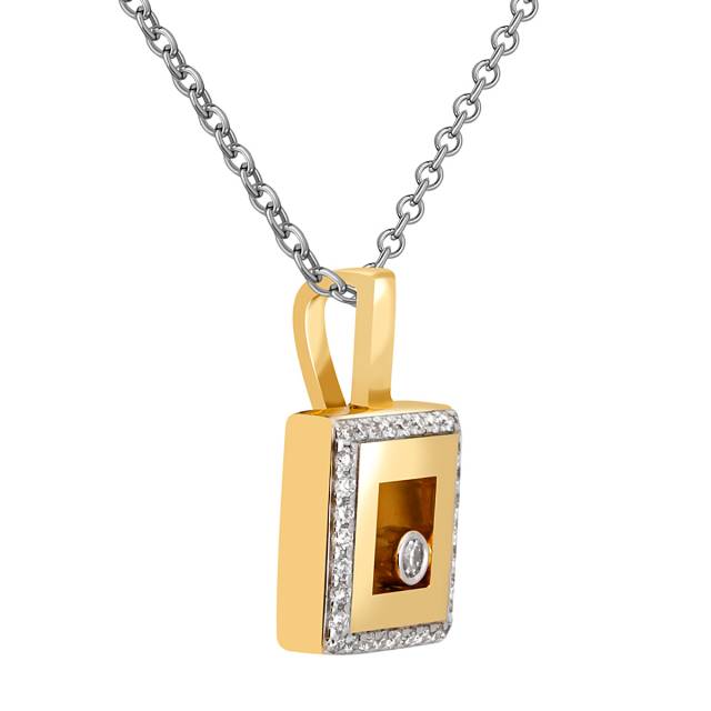 Кулон из жёлтого золота с бриллиантами (043015)